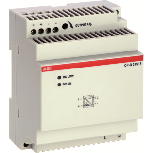 ABB 1SVR427044R0200, CP-D 24/2.5, 60 W, 2.5 Amper, 24 Volt DC, Ray Tipi Güç Kaynağı, Monofaze 100-240 Volt AC Giriş Gerilimi