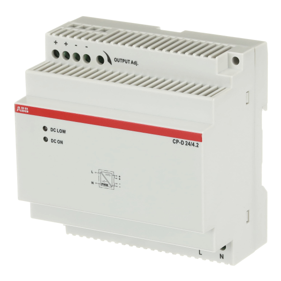ABB 1SVR427045R0400, CP-D 24/4.2, 100 W, 4.2 Amper, 24 Volt DC, Ray Tipi Güç Kaynağı, Monofaze 100-240 Volt AC Giriş Gerilimi