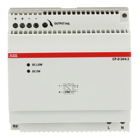 ABB 1SVR427045R0400, CP-D 24/4.2, 100 W, 4.2 Amper, 24 Volt DC, Ray Tipi Güç Kaynağı, Monofaze 100-240 Volt AC Giriş Gerilimi