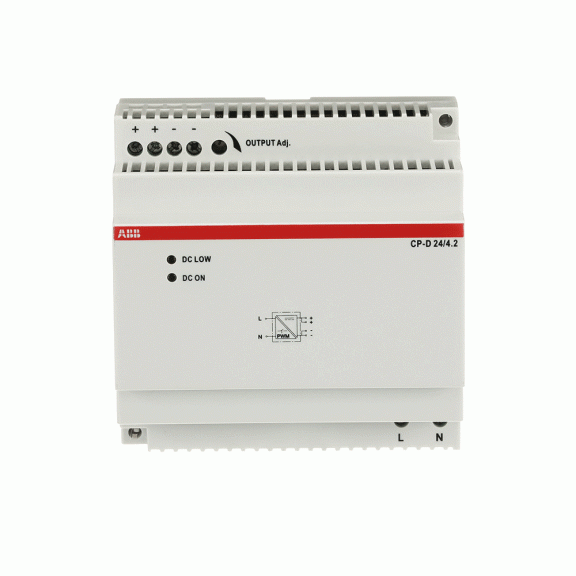 ABB 1SVR427045R0400, CP-D 24/4.2, 100 W, 4.2 Amper, 24 Volt DC, Ray Tipi Güç Kaynağı, Monofaze 100-240 Volt AC Giriş Gerilimi