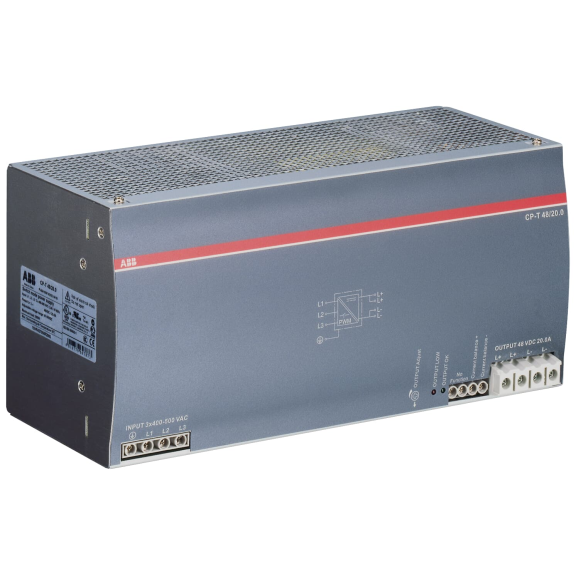 ABB 1SVR427056R2000, CP-T 48/20.0, 960 W, 20 Amper, 48 Volt DC, Ray Tipi Güç Kaynağı, Trifaze 400-500 Volt AC Giriş Gerilimi