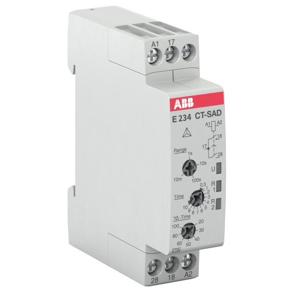 ABB 1SVR500210R0100, CT-SAD.22, Yıldız-Üçgen Zaman Rölesi, 0.05sn-10dk, 2 NA, 24-48 Volt DC/24-240 Volt AC, Ayarlanabilir Geçiş Süresi
