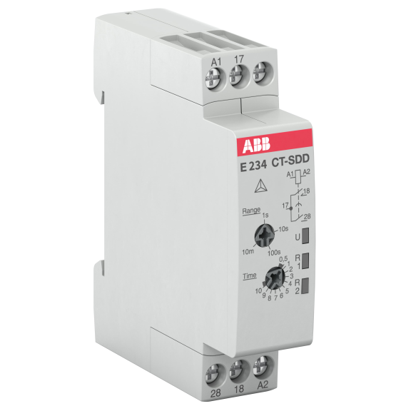 ABB 1SVR500211R0100, CT-SDD.22, Yıldız-Üçgen Zaman Rölesi, 0.05sn-10dk, 2 NA, 24-48 Volt DC/24-240 Volt AC