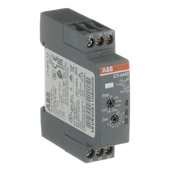 ABB 1SVR508110R0000, CT-AHC.12, Düşmede Gecikmeli Zaman Rölesi, 0.05sn-100s, 1 K/A, 24-48 Volt DC/24-240 Volt AC