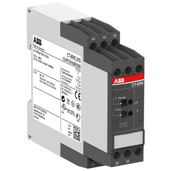 ABB 1SVR730100R0300, CT-ERS.21S, Çekmede Gecikmeli Zaman Rölesi, 0.05sn-300s, 2 K/A, 24-240 Volt AC/DC
