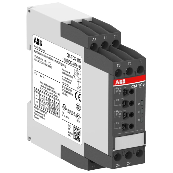 ABB 1SVR730740R0100, CM-TCS.11S, Sıcaklık İzleme Rölesi, -50/+50 °C, 2 K/A, 24-240 Volt AC/DC