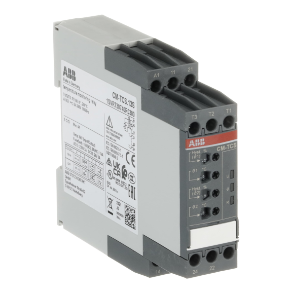 ABB 1SVR730740R0300, CM-TCS.13S, Sıcaklık İzleme Rölesi, 0/+200 °C, 2 K/A, 24-240 Volt AC/DC