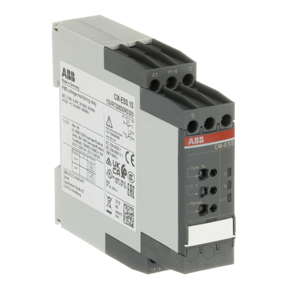 ABB 1SVR730830R0300, CM-ESS.1S, Gerilim İzleme Rölesi, Zaman Ayarsız, 3-600 V AC/DC, 24-240 Volt AC/DC, 1 K/A