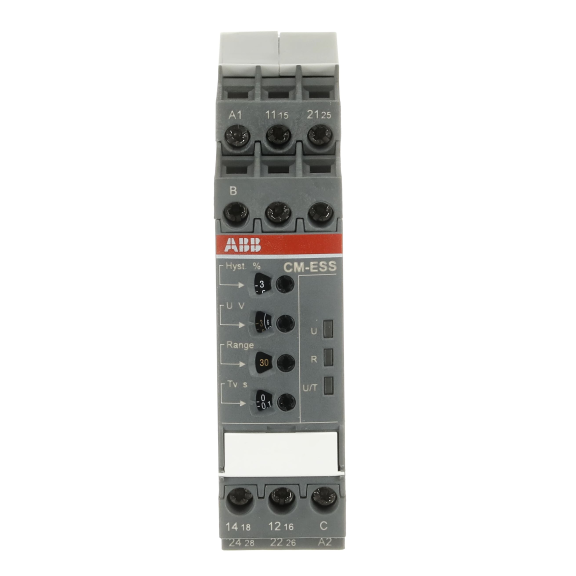 ABB 1SVR730830R0400, CM-ESS.2S, Gerilim İzleme Rölesi, 0-30 sn Ayarlanabilir, 3-600 V AC/DC, 24-240 Volt AC/DC, 2 K/A