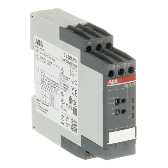 ABB 1SVR730840R0200, CM-SRS.11S, Akım Kontrol Rölesi, Zaman Ayarsız, 3mA-1A, 24-240 Volt AC/DC, 1 K/A