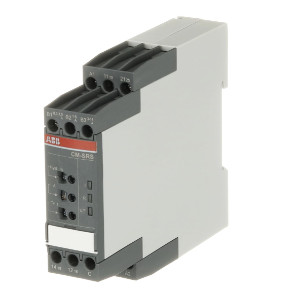 ABB 1SVR730840R0500, CM-SRS.22S, Akım Kontrol Rölesi, 0-30 sn Ayarlanabilir, 0.3-15A, 24-240 Volt AC/DC, 2 K/A