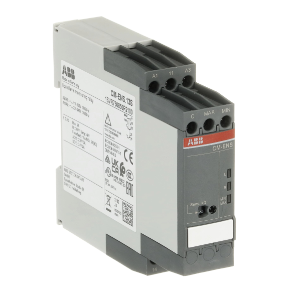 ABB 1SVR730850R2100, CM-ENS.13S, Minimum ve Maksimum Sıvı Seviye Rölesi, 1 K/A, 110-130/220-240 Volt AC