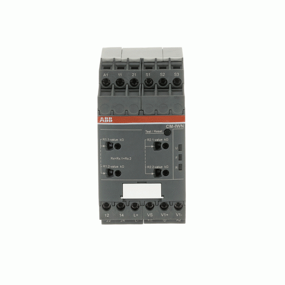 ABB 1SVR750660R0200, CM-IWN.1S, İzolasyon İzleme Rölesi, 1 K/A, 24-240 Volt AC/DC Besleme Gerilimi, 0-400 Volt AC/1-200kΩ