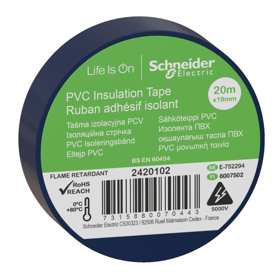Schneider Electric 2420102, Thorsman, Mavi Elektriksel İzolasyon Bandı, 19mmx20mt