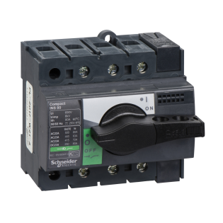 Schneider Electric 28904, ComPact INS, 80 Amper, 3 Kutuplu, Siyah Yük Ayırıcı, 15 kA, INS80