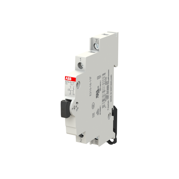 ABB 2CCA703154R0001, E215-16-11F, Modüler DIN, Siyah Butonlu, Ray Tipi Push Buton, 1NA+1NK