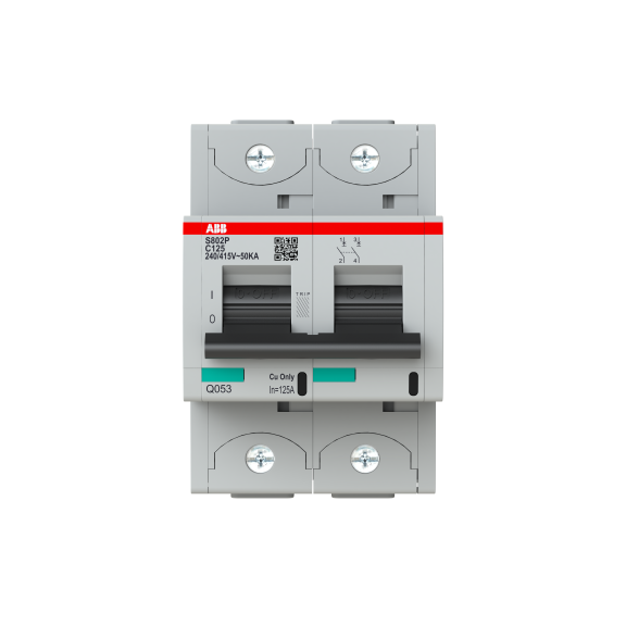 ABB 2CCG001231R0001, S802P-C125, System Pro M, 125 Amper, 2 Kutuplu, C Tipi, Otomatik Sigorta, 15 kA, 2x125C
