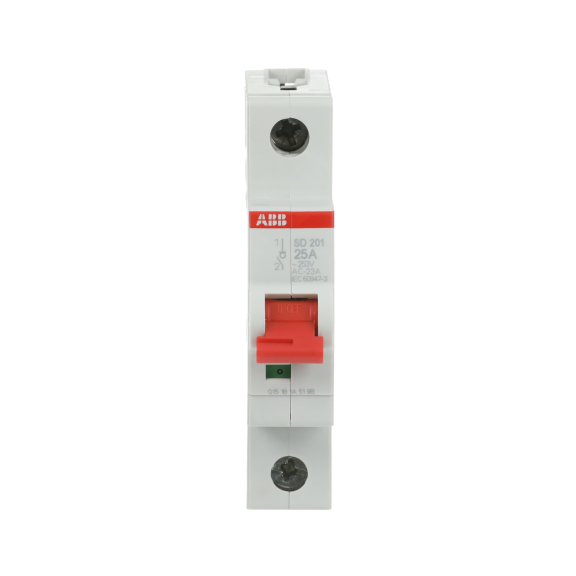 ABB 2CDD281101R0025, SD201/25, Modüler DIN, 25 Amper, 1 Kutuplu, Kumanda Anahtarı