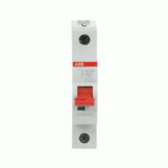 ABB 2CDD281101R0025, SD201/25, Modüler DIN, 25 Amper, 1 Kutuplu, Kumanda Anahtarı