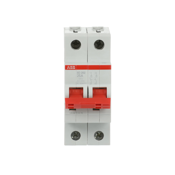 ABB 2CDD282101R0025, SD202/25, Modüler DIN, 25 Amper, 2 Kutuplu, Kumanda Anahtarı