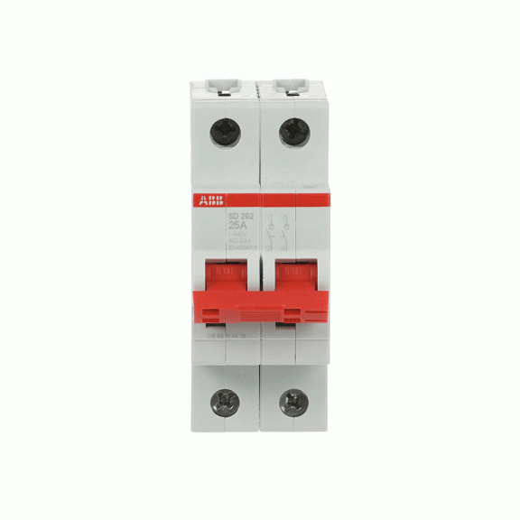 ABB 2CDD282101R0025, SD202/25, Modüler DIN, 25 Amper, 2 Kutuplu, Kumanda Anahtarı