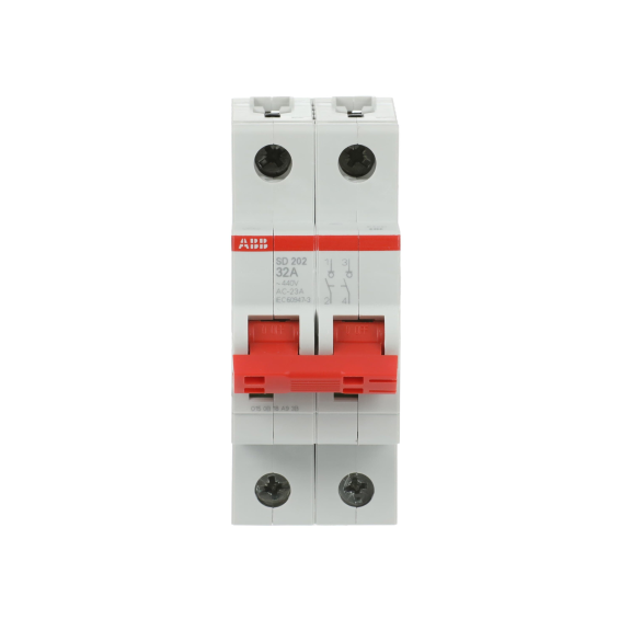 ABB 2CDD282101R0032, SD202/32, Modüler DIN, 32 Amper, 2 Kutuplu, Kumanda Anahtarı