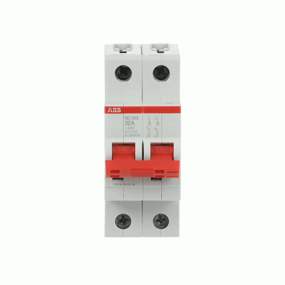 ABB 2CDD282101R0032, SD202/32, Modüler DIN, 32 Amper, 2 Kutuplu, Kumanda Anahtarı