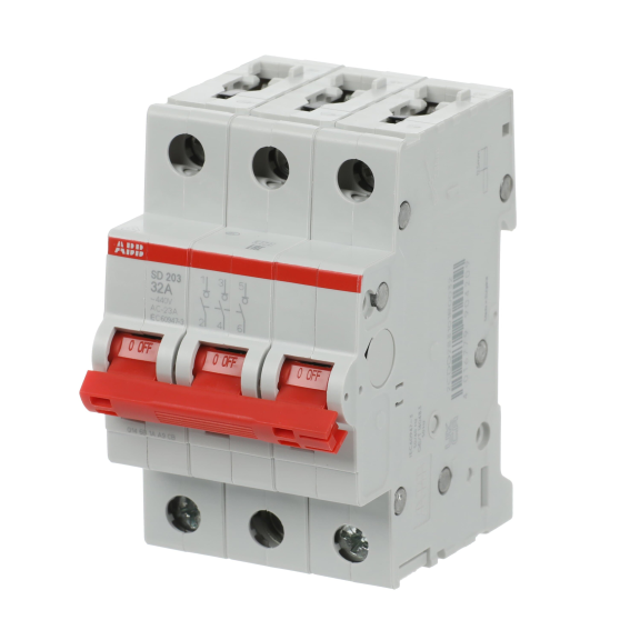 ABB 2CDD283101R0032, SD203/32, Modüler DIN, 32 Amper, 3 Kutuplu, Kumanda Anahtarı