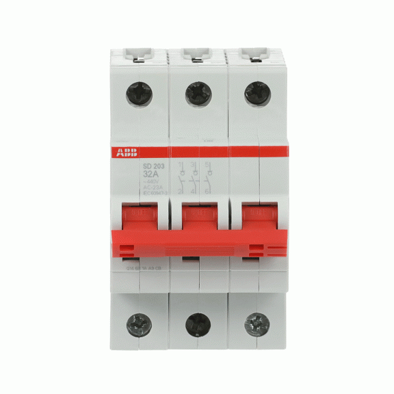ABB 2CDD283101R0032, SD203/32, Modüler DIN, 32 Amper, 3 Kutuplu, Kumanda Anahtarı