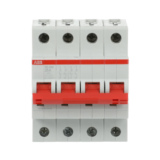 ABB 2CDD284101R0025, SD204/25, Modüler DIN, 25 Amper, 4 Kutuplu, Kumanda Anahtarı