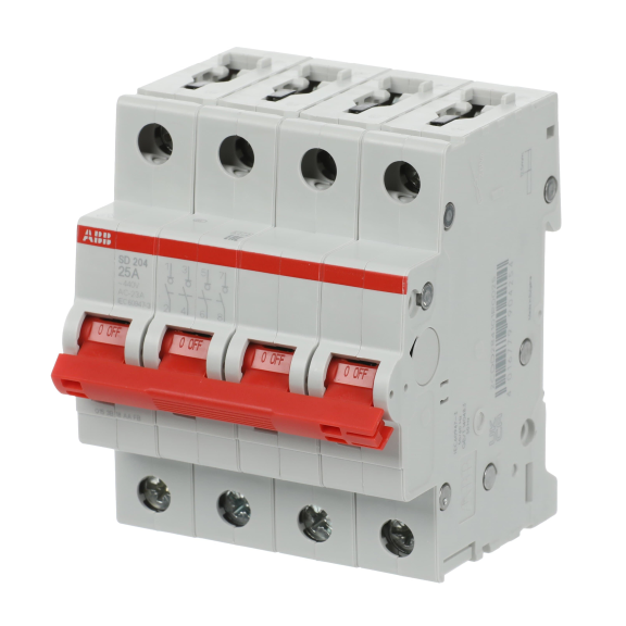 ABB 2CDD284101R0025, SD204/25, Modüler DIN, 25 Amper, 4 Kutuplu, Kumanda Anahtarı