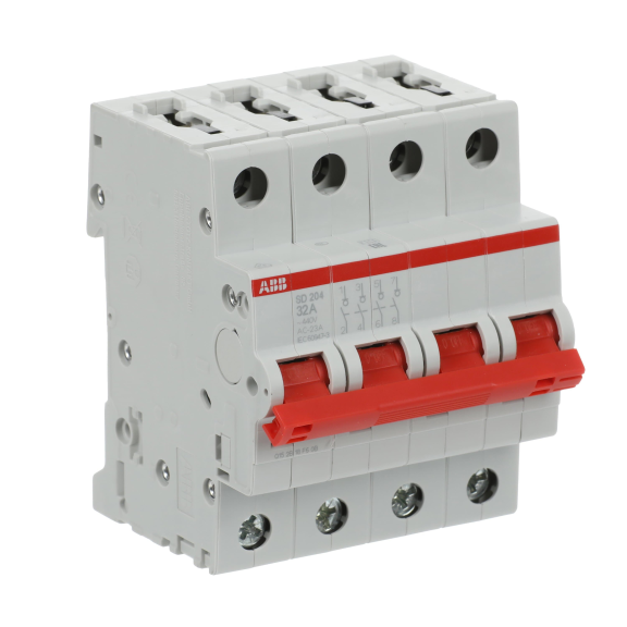 ABB 2CDD284101R0032, SD204/32, Modüler DIN, 32 Amper, 4 Kutuplu, Kumanda Anahtarı