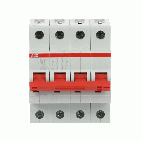 ABB 2CDD284101R0032, SD204/32, Modüler DIN, 32 Amper, 4 Kutuplu, Kumanda Anahtarı
