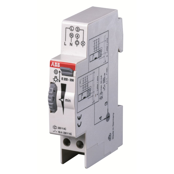 ABB 2CDE110000R0501, E 232-230, Modüler DIN, Merdiven Otomatiği, 1-7 dk, 1VA