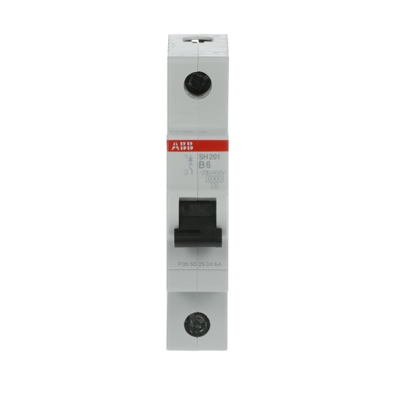 ABB 2CDS211001R0065, SH 201-B 6, Compact Home, 6 Amper, 1 Kutuplu, B Tipi, Otomatik Sigorta, 6 kA, 1x6B