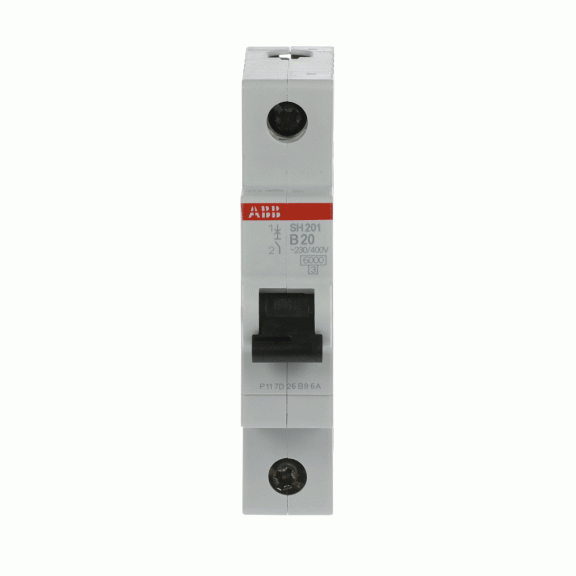 ABB 2CDS211001R0205, SH 201-B 20, Compact Home, 20 Amper, 1 Kutuplu, B Tipi, Otomatik Sigorta, 6 kA, 1x20B