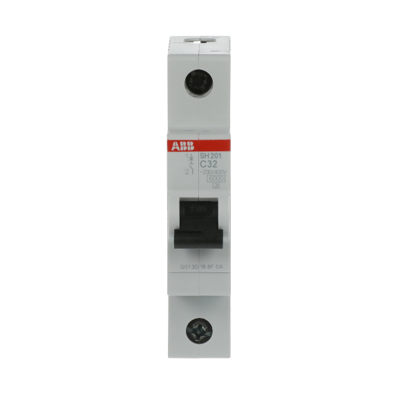ABB 2CDS211001R0324, SH 201-C 32, Compact Home, 32 Amper, 1 Kutuplu, C Tipi, Otomatik Sigorta, 6 kA, 1x32C