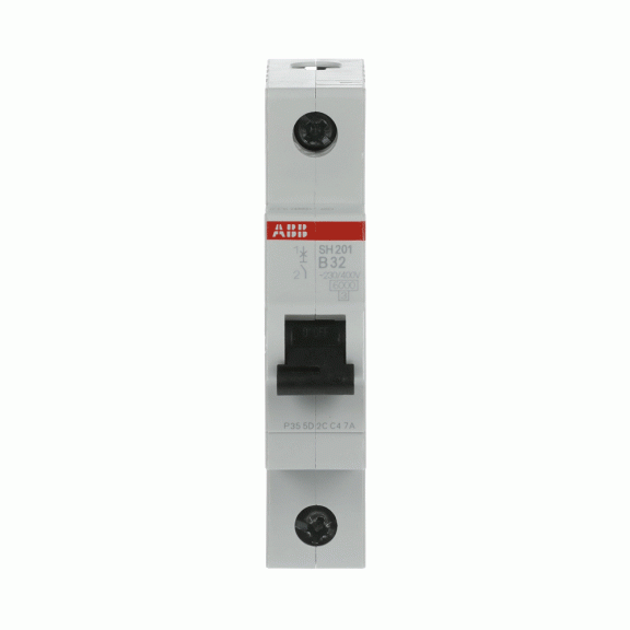 ABB 2CDS211001R0325, SH 201-B 32, Compact Home, 32 Amper, 1 Kutuplu, B Tipi, Otomatik Sigorta, 6 kA, 1x32B