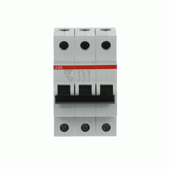 ABB 2CDS213001R0104, SH 203-C 10, Compact Home, 10 Amper, 3 Kutuplu, C Tipi, Otomatik Sigorta, 6 kA, 3x10C