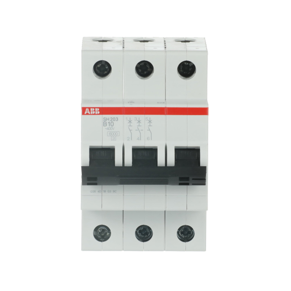 ABB 2CDS213001R0105, SH 203-B 10, Compact Home, 10 Amper, 3 Kutuplu, B Tipi, Otomatik Sigorta, 6 kA, 3x10B