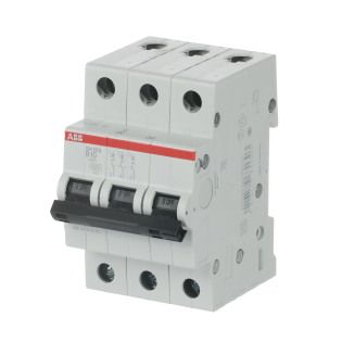ABB 2CDS213001R0105, SH 203-B 10, Compact Home, 10 Amper, 3 Kutuplu, B Tipi, Otomatik Sigorta, 6 kA, 3x10B