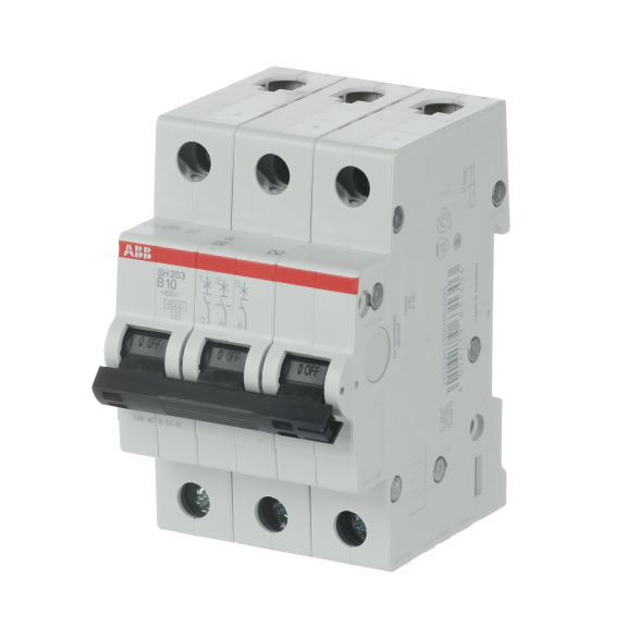 ABB 2CDS213001R0105, SH 203-B 10, Compact Home, 10 Amper, 3 Kutuplu, B Tipi, Otomatik Sigorta, 6 kA, 3x10B