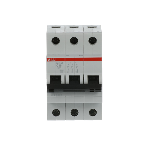 ABB 2CDS213001R0164, SH 203-C 16, Compact Home, 16 Amper, 3 Kutuplu, C Tipi, Otomatik Sigorta, 6 kA, 3x16C