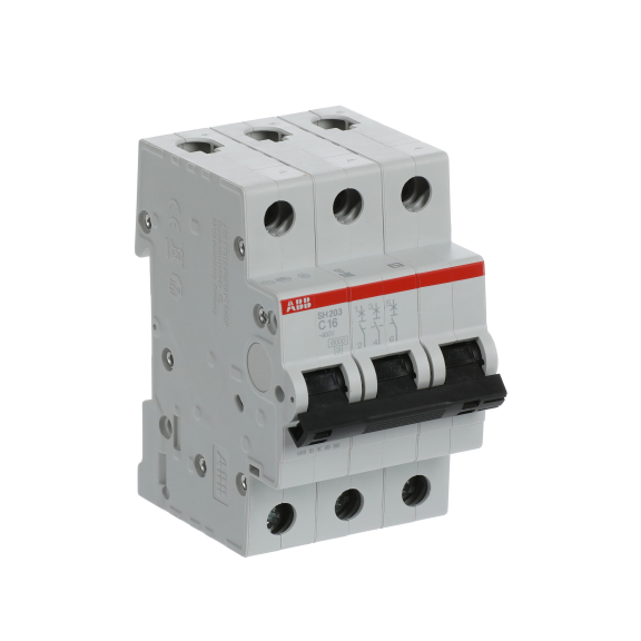 ABB 2CDS213001R0164, SH 203-C 16, Compact Home, 16 Amper, 3 Kutuplu, C Tipi, Otomatik Sigorta, 6 kA, 3x16C