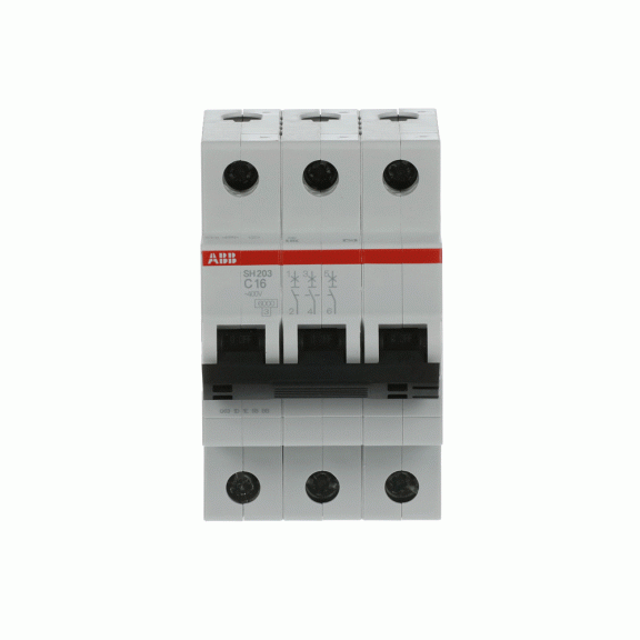 ABB 2CDS213001R0164, SH 203-C 16, Compact Home, 16 Amper, 3 Kutuplu, C Tipi, Otomatik Sigorta, 6 kA, 3x16C