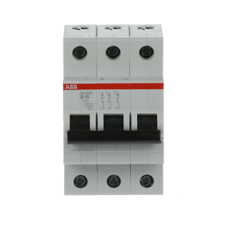 ABB 2CDS213001R0165, SH 203-B 16, Compact Home, 16 Amper, 3 Kutuplu, B Tipi, Otomatik Sigorta, 6 kA, 3x16B