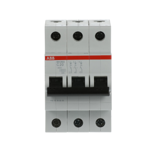 ABB 2CDS213001R0204, SH 203-C 20, Compact Home, 20 Amper, 3 Kutuplu, C Tipi, Otomatik Sigorta, 6 kA, 3x20C