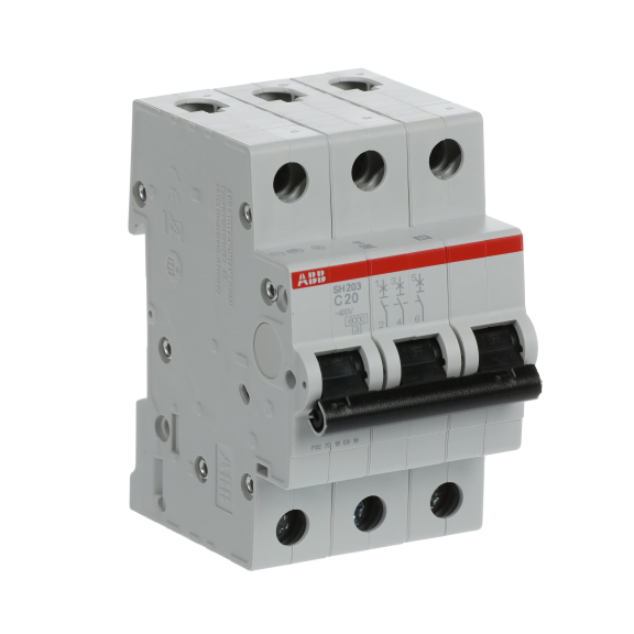 ABB 2CDS213001R0204, SH 203-C 20, Compact Home, 20 Amper, 3 Kutuplu, C Tipi, Otomatik Sigorta, 6 kA, 3x20C