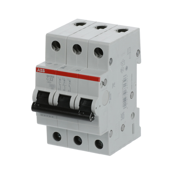 ABB 2CDS213001R0324, SH 203-C 32, Compact Home, 32 Amper, 3 Kutuplu, C Tipi, Otomatik Sigorta, 6 kA, 3x32C