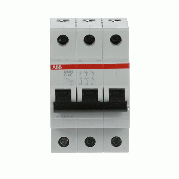 ABB 2CDS213001R0404, SH 203-C 40, Compact Home, 40 Amper, 3 Kutuplu, C Tipi, Otomatik Sigorta, 6 kA, 3x40C